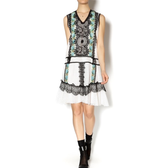 Anna Sui Embroidered Lace Eyelash Embellished Dress Size  8 - Picture 2 of 15